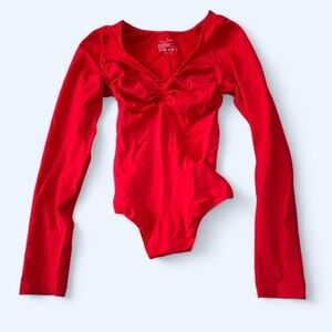 Red Long Sleeve Bodysuit